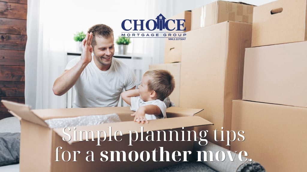 Stress-Free Moving Week checklist with moving boxes, calendar, and packing essentials for a smooth move